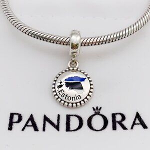 Pandora Estonia Flag Pendant Charm